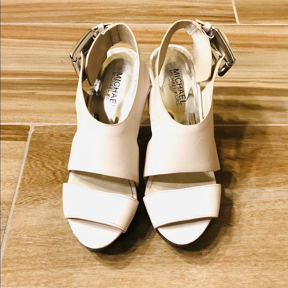Michael Kors White Leather Sandals